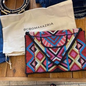 BCBgeneration Maxazria hand Beaded clutch.